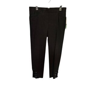 89th + Madison Womens Ankle Length Pants Black Comfort Waist Rayon Blend PL